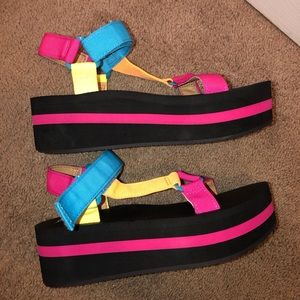 Colorful platform sandals